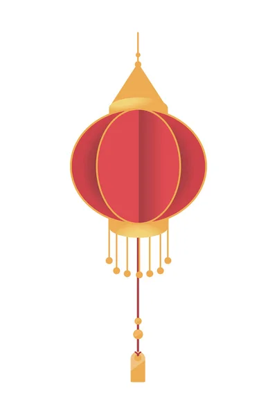 Chinese Lantern Decoration Icon Isolated — Stock Vector