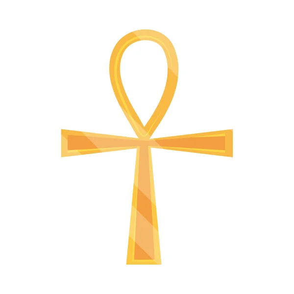 Icône Égyptienne Croix Ankh Isolé — Image vectorielle