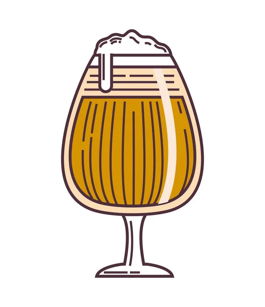 Bier Glas Drank Pictogram Geïsoleerde Vector — Stockvector