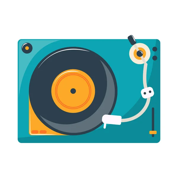 Turntable Vinyl Player Music Icon — Stock Vector
