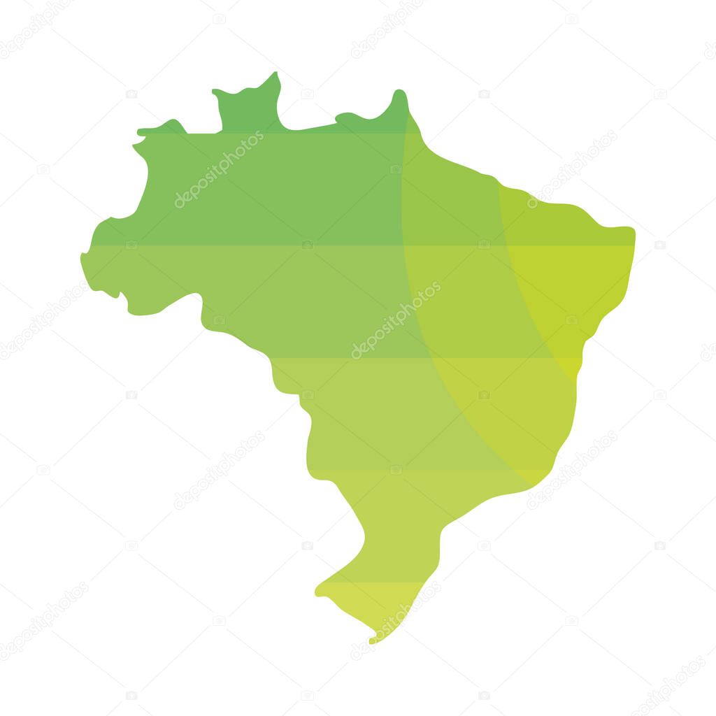 brazil map country icon isolated vector