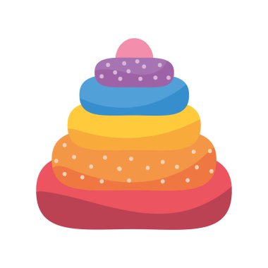 Plastik oyuncak piramit simgesi izole