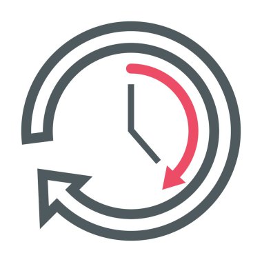 saat ve saat simgesi düz