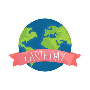 Toprak Günü kurdele simgesi izole edildi