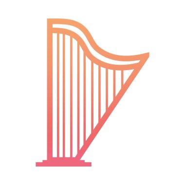 harp enstrümanı müzik simgesi düz