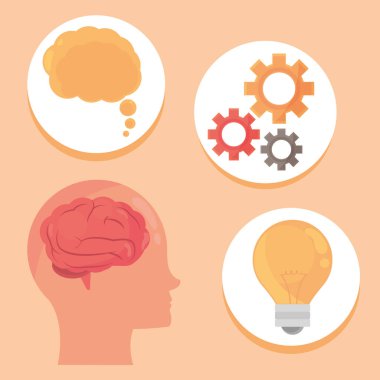 Düşün ve yaratıcı simgeler koleksiyonu