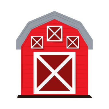 Çiftlik ahırı çizgi film simgesi izole edildi
