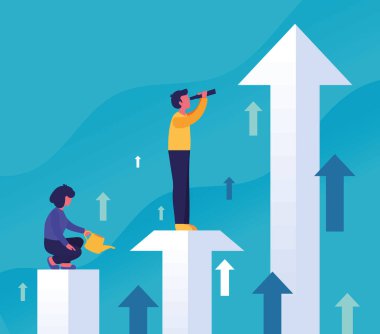 insanlar ve teleskopla finansal büyüme