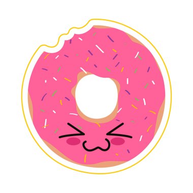 Tatlı ısırılmış çörek etiketi simgesi