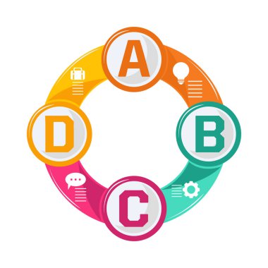 Infographic süreci sunum simgesi izole edildi