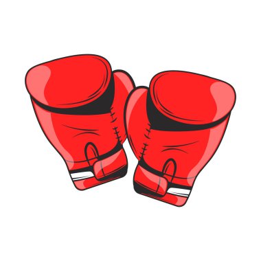 kırmızı boks eldiveni simgesi izole edildi