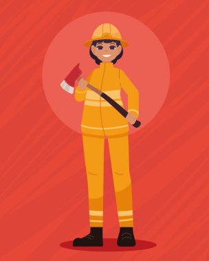Baltalı kadın itfaiyeci avatarı