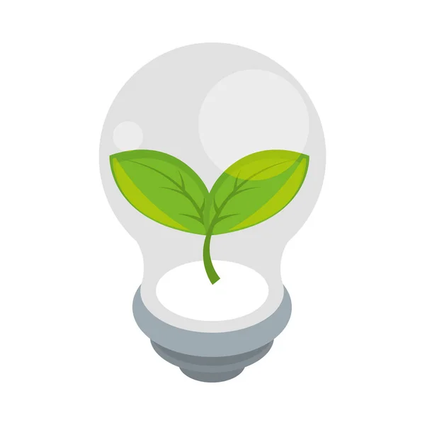 灯泡内的植物替代能源图标 — 图库矢量图片