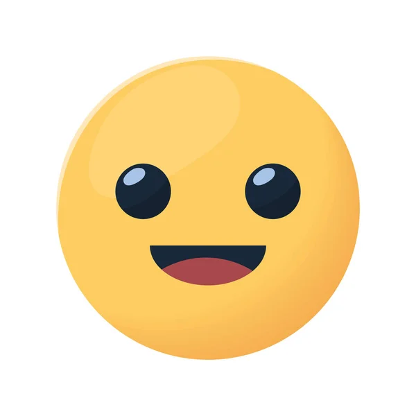 Sonriente Feliz Emoji Icono Aislado — Archivo Imágenes Vectoriales