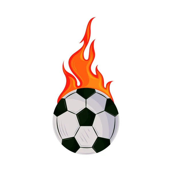 Ballon Football Flamme Icône Isolé — Image vectorielle