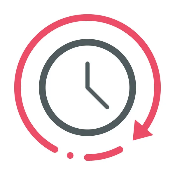Timer Hour Clock Icon Flat — Stock Vector