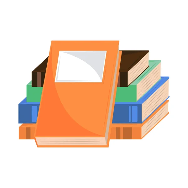 Pila Libros Icono Aislado — Vector de stock