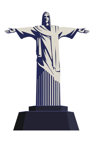 Krisztus Brazil Elszigetelt Ikon Megváltója — Stock Vector