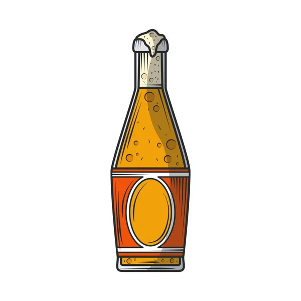 Cold Beer Bottle Isolated Icon — Stock Vector