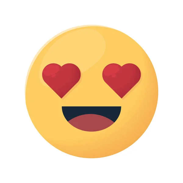 Smiley Love Emoticon — Vettoriale Stock