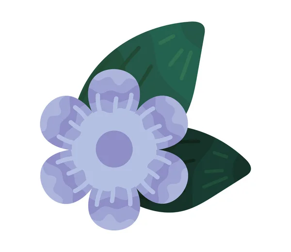 Flor Púrpura Hoja Icono Aislado — Vector de stock
