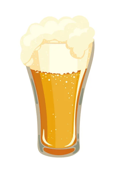 Copo Cerveja Com Ícone Espuma —  Vetores de Stock