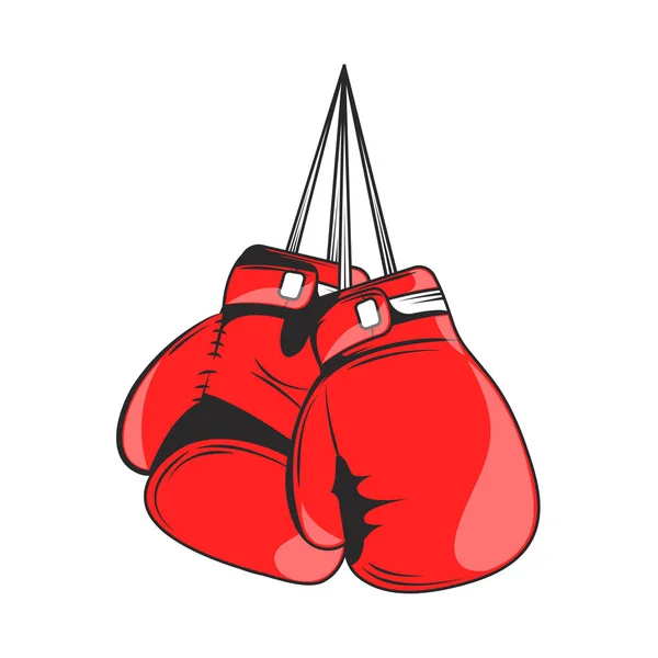 hanging boxing gloves icon isolated