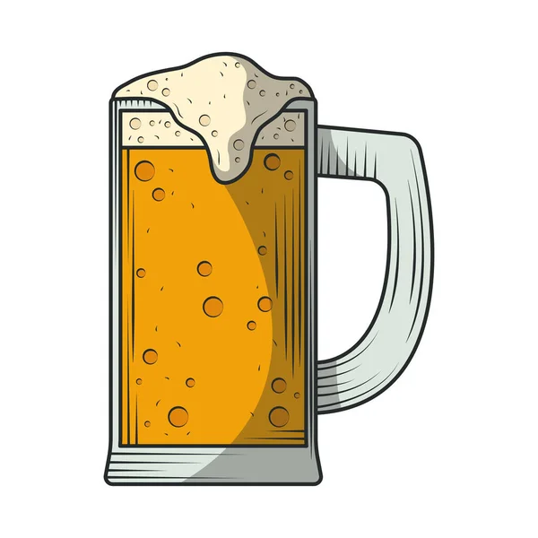 Beer Mug Foam Isolated Icon — Stock Vector