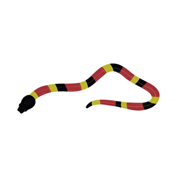 Φίδι Εξωτικό Εικονίδιο Επίπεδη Απομονωμένη — Διανυσματικό Αρχείο