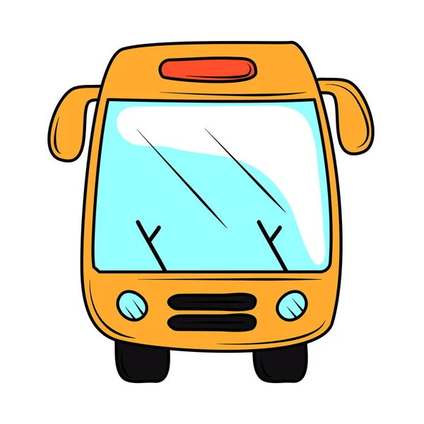 Transporte Ônibus Ícone Desenhado Mão — Vetor de Stock