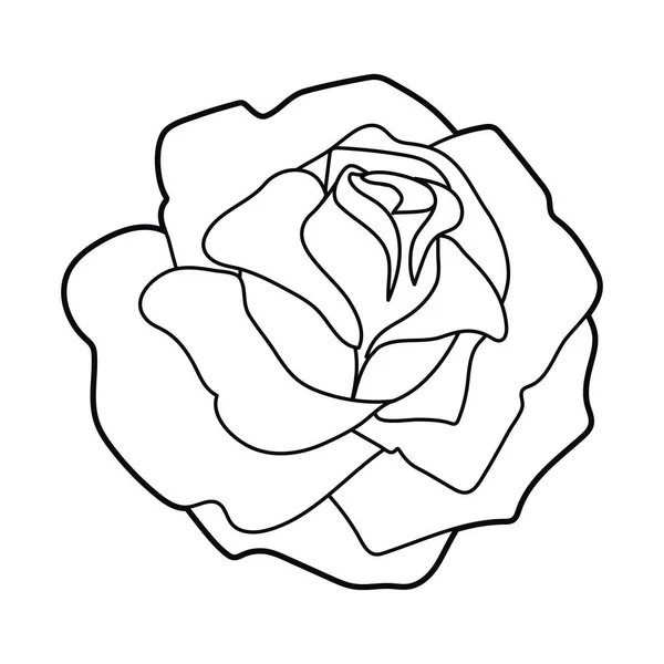 Fiore Rosa Icona Stile Lineare — Vettoriale Stock