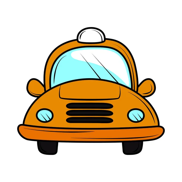 Taxi Transporte Mano Dibujado Icono — Vector de stock