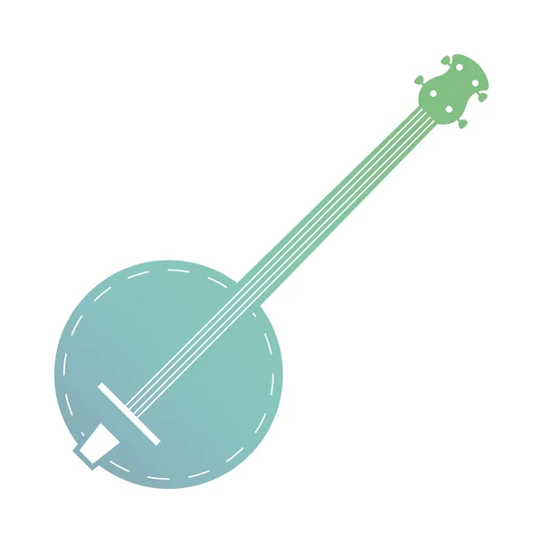 Banjo Instrumento Musical Ícone Plana — Vetor de Stock