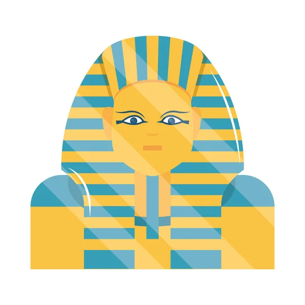 Mısır Sfenks Baş Simgesi Izole Edildi — Stok Vektör