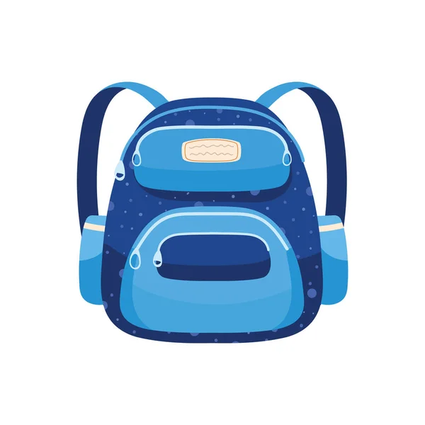 Mochila Azul Aislado Icono Plano — Vector de stock