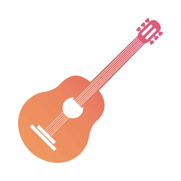 Guitare Instrument Icône Musique Plat — Image vectorielle