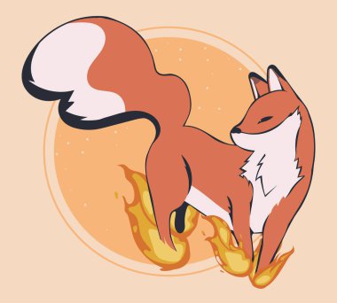 Tilki alevler içinde yürüyor.