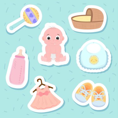 Bebek duşu çıkartmaları.