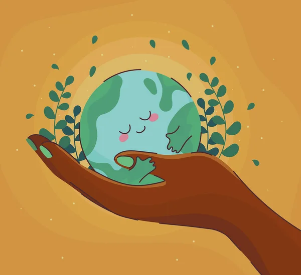 Hand Holding Earth Environment Concept — Stock Vector