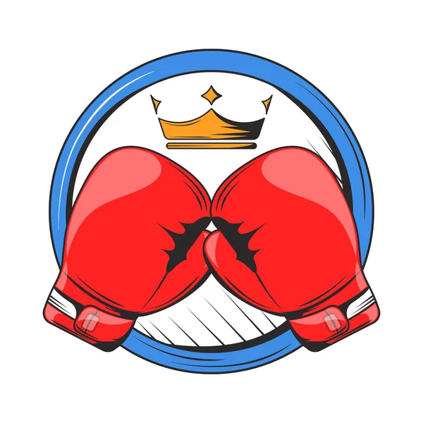 Luvas Boxe Ícone Esporte Emblema — Vetor de Stock