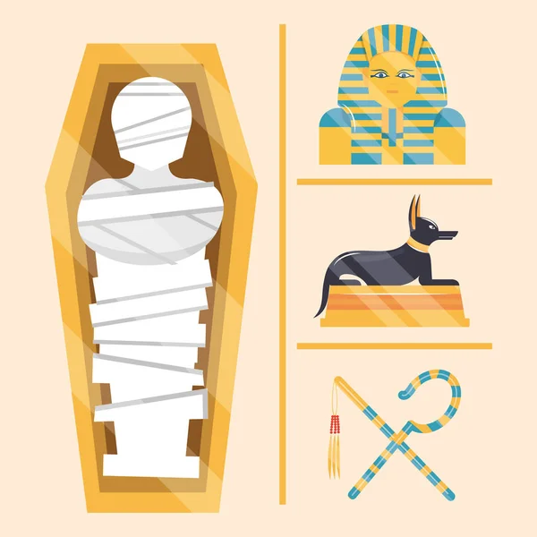 Antika Mısır Tasarımı Seti — Stok Vektör