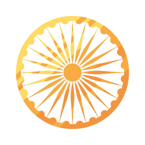 Ashoka Chakra Símbolo Icono Aislado — Vector de stock