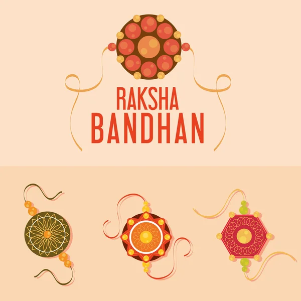 Raksha Bandhan Diseño Tarjetas Festivas — Archivo Imágenes Vectoriales