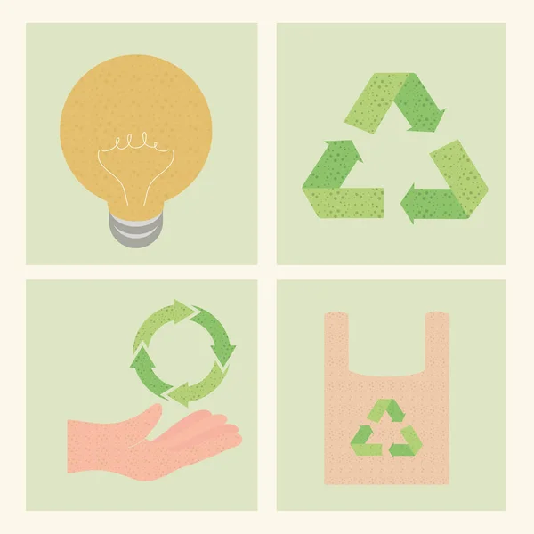 Set Van Recycling Ecologie — Stockvector