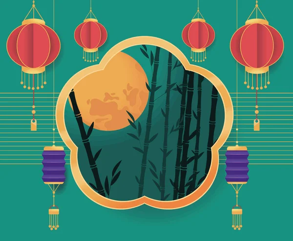 Affiche Festival Lunaire Chinois — Image vectorielle