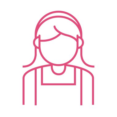 Bayan garson meslek simgesi çizgisi izole edildi