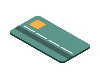Banka kredi kartı simgesi izometrik