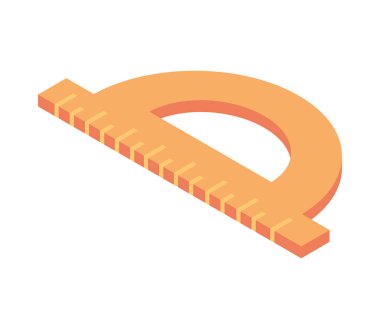 izometrik açıölçer ikonu izole edildi