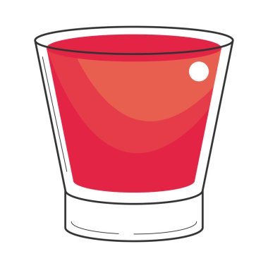 Kokteyl içki ikonu izole edilmiş daire