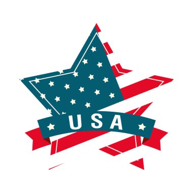 ABD bayrak simgesine sahip yıldız izole edildi